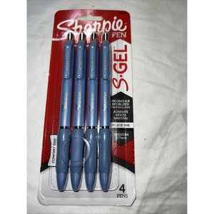 Sharpie S-Gel Gel Pens Medium Point (0.7mm) 4 Count, Blue with Black Ink